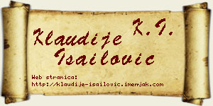 Klaudije Isailović vizit kartica